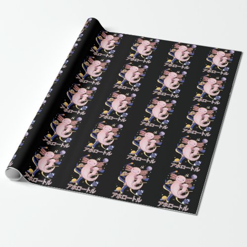 Japanese Cute Axolotl Family Galaxy Anime Wrapping Paper