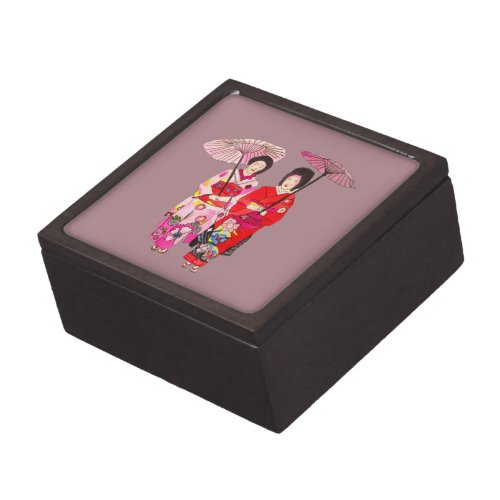 Japanese cute Geisha with pink kimono Gift Box