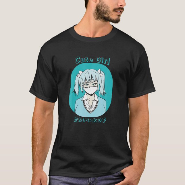 Japanese Cute Girl Anime Character - Japan Aesthet T-Shirt (Front)