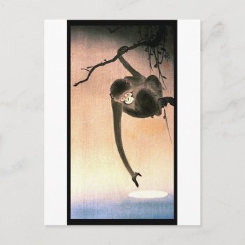 Japanese Dangling Monkey Woodblock Art Ukiyo-e Postcard by VintageAsia at Zazzle