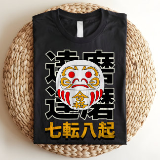 Japanese Daruma Doll Good Luck Tri-Blend Shirt