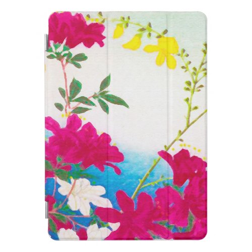 Japanese day lilies _ magenta yellow blue iPad pro cover