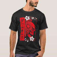 Japanese Demon Face Skull Devil Oni Harajuku Aesth T-Shirt