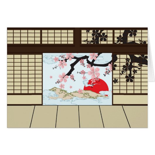 Japanese Design - Shoji View Card (Front Horizontal)