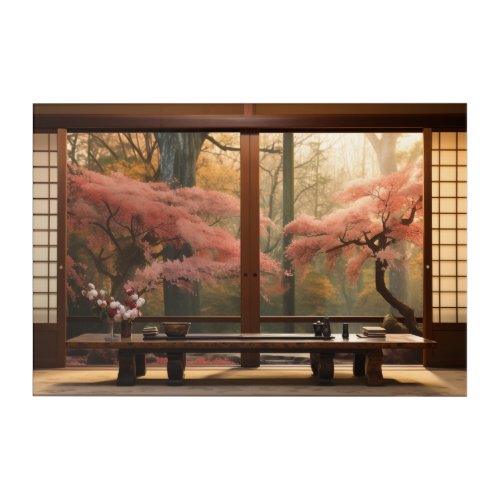 Japanese Desk and a Garden Acrylic Wall Art