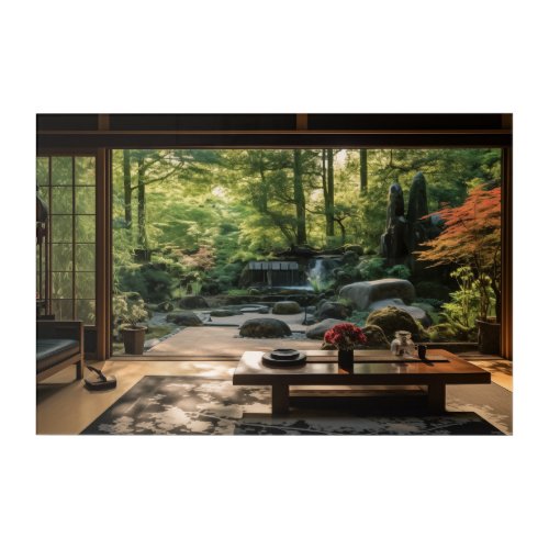 Japanese Desk and a Garden Acrylic Wall Art