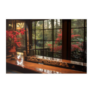 Japanese Desk and a Garden Acrylic Wall Art