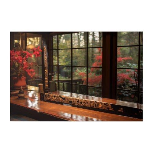 Japanese Desk and a Garden Acrylic Wall Art