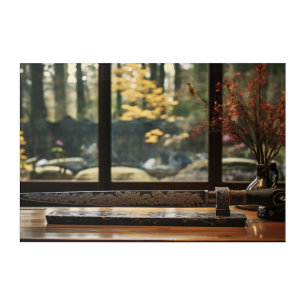 Japanese Desk and a Garden Acrylic Wall Art