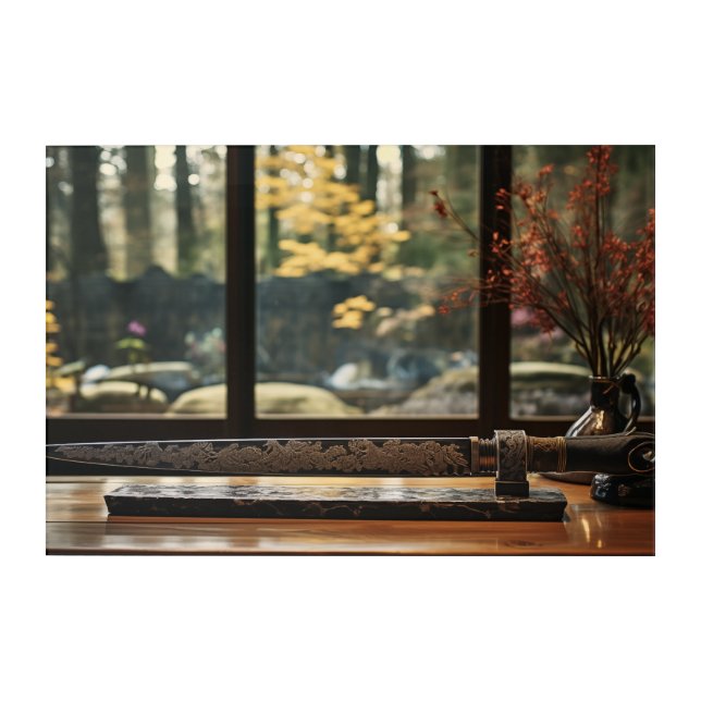 Japanese Desk and a Garden Acrylic Wall Art (Front)