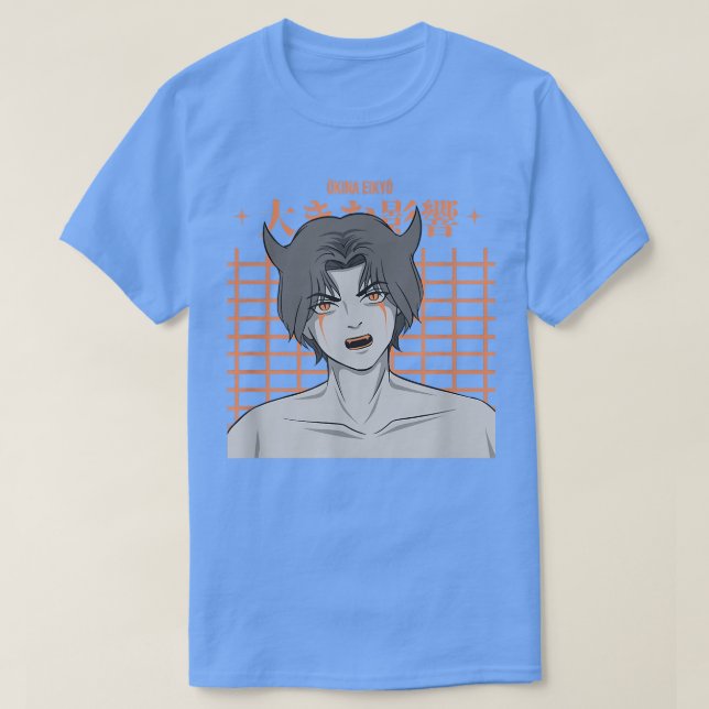 Japanese Devil Boy Anime Character  Japan Aestheti T-Shirt (Design Front)