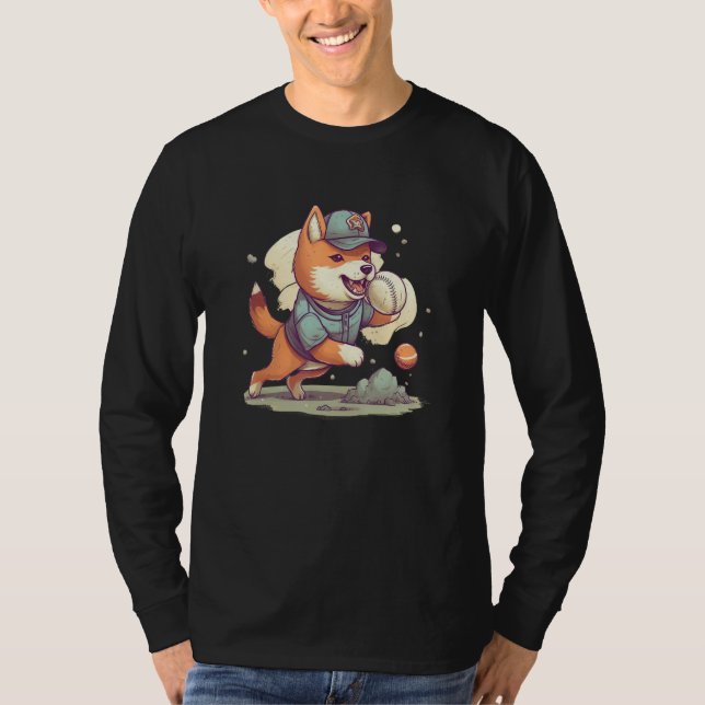 Japanese Dog Shiba Inu Sport Baseball 1 T-Shirt (Front)
