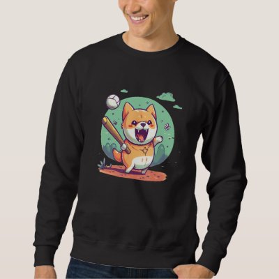 Japanese Dog Shiba Inu Sport Baseball Sweatshirt
