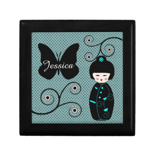 Japanese Doll Polka Dot Personalised Gift Box
