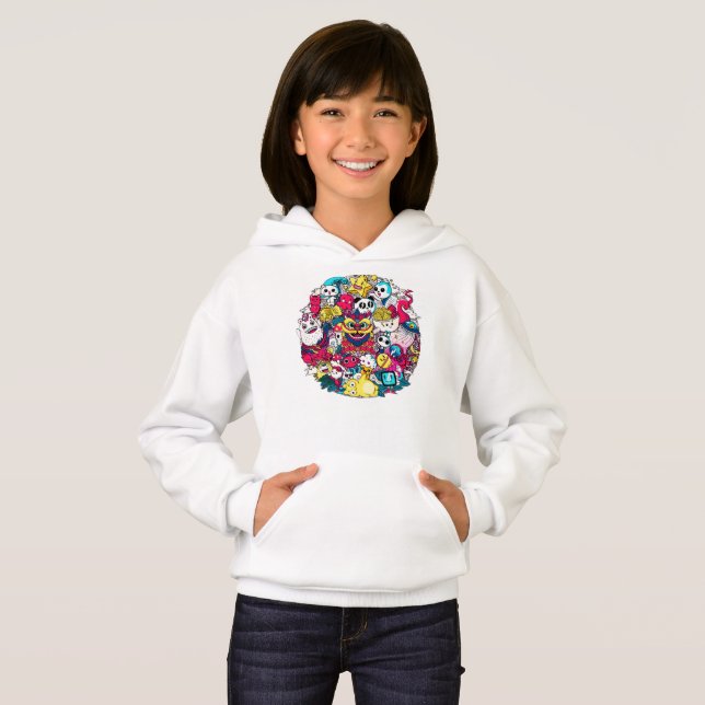 Japanese Doodle Art  Hoodie (Front Full)