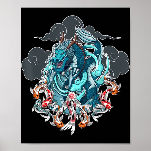 Japanese Dragon Anime Japan Tattoo Anime Lover Cut Poster