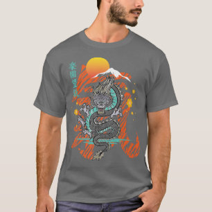 Japanese Dragon Asian Demon Spirit Sakura Kanji An T-Shirt