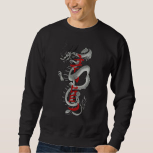 Japanese Dragon Asian inspired retro 80u2019s styl Sweatshirt