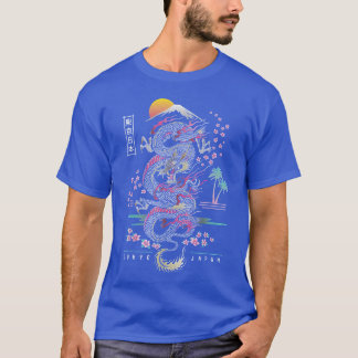Japanese Dragon Asian Neon retro 80s style funny T-Shirt