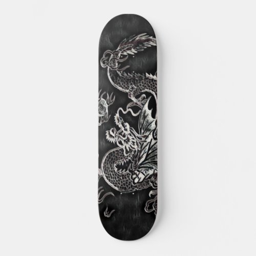 Japanese Dragon Black Silver Vintage Deck