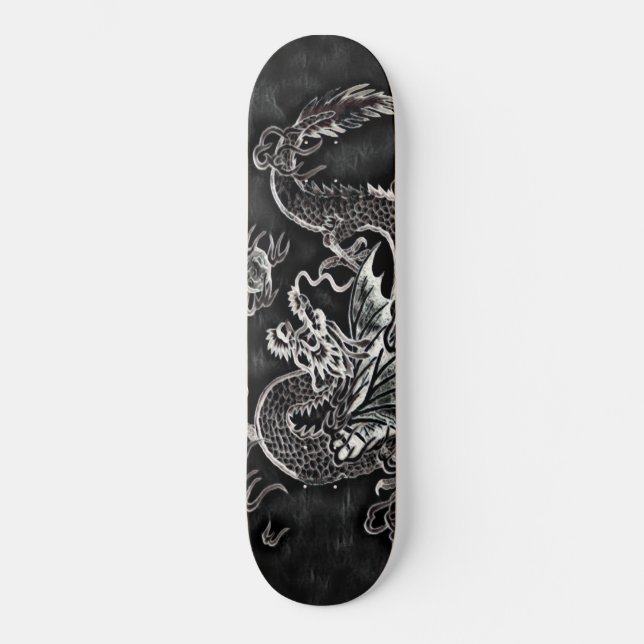 Japanese Dragon Black, Silver Vintage Deck (Front)