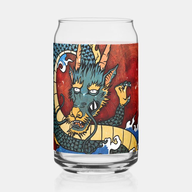 Japanese Dragon Can Glass (Left)