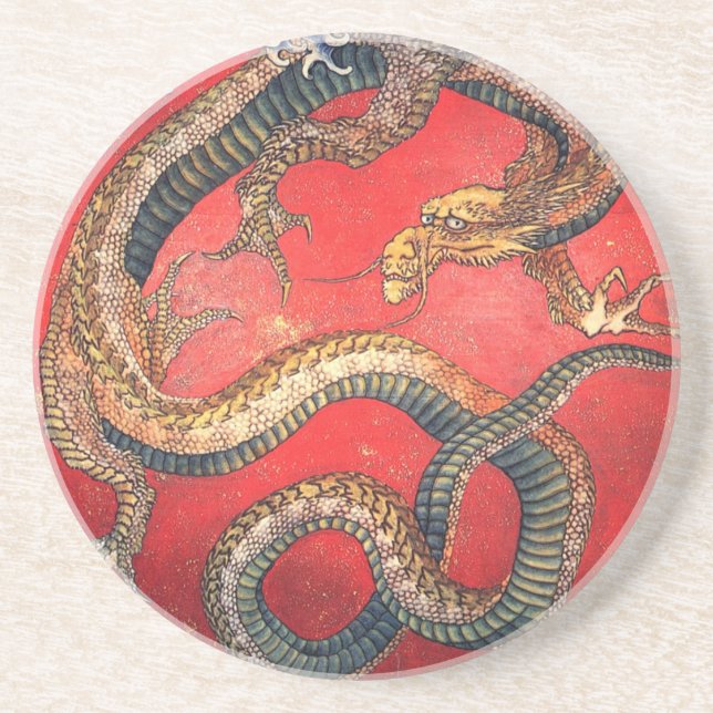 Japanese Dragon Drink Coaster (Front)