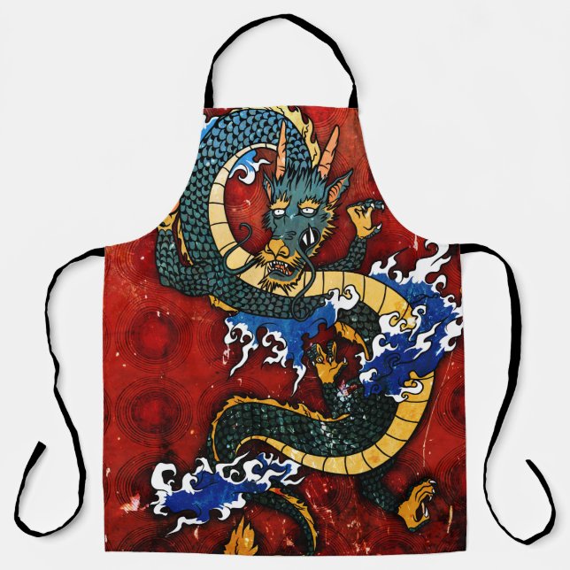 Japanese Dragon - Good Fortune Apron (Front)