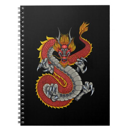 japanese dragon illustration notebook