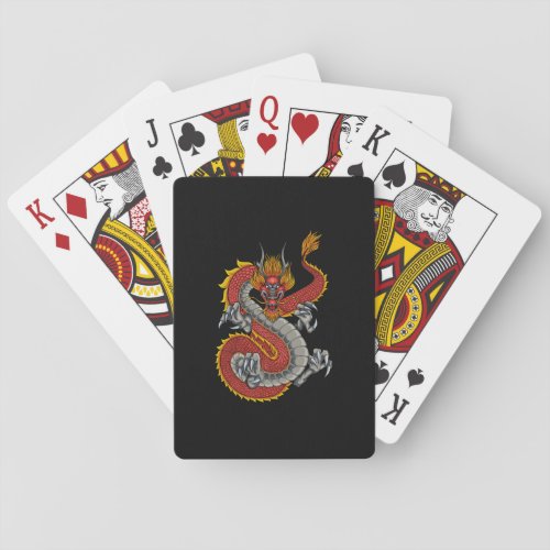 japanese dragon illustration playing cards