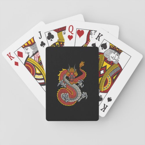japanese dragon illustration poker cards