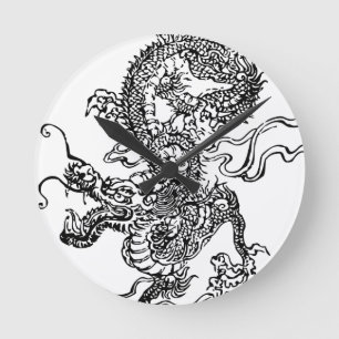 Japanese Dragon - In the Chinese Style Round Clock