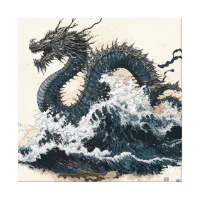 Dragon By Katsushika Hokusai Printed Art Tights