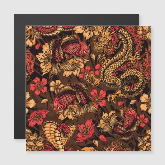 Japanese dragon koi pattern. (Front/Back)