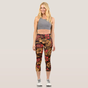 Japanese dragon koi pattern. capri leggings