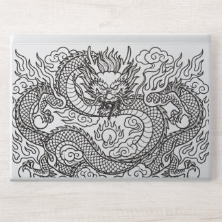 Japanese Dragon Line Art Mousepad Design HP Laptop Skin