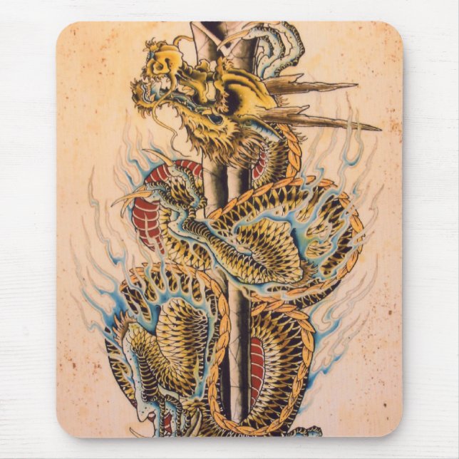 Japanese Dragon Mouse Pad (Front)