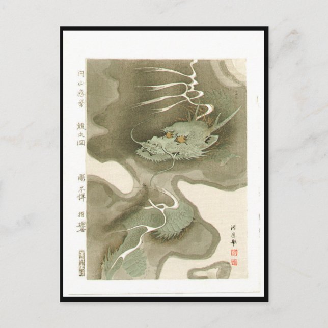 Japanese Dragon Painting c. 1700's Postcard (Front)