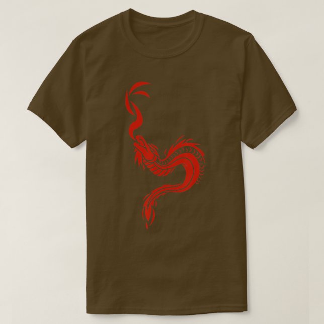 Japanese Dragon Red Serpent   Snake Art  T-Shirt (Design Front)