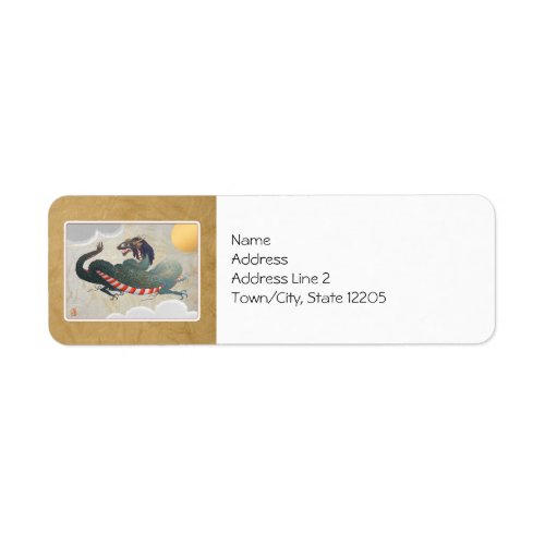 Japanese Dragon Return Address Label