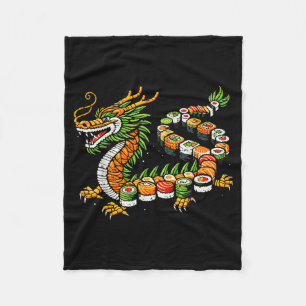 Japanese Dragon Sushi Funny Japanese Food Art Men Fleece Blanket