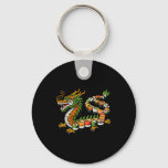 Japanese Dragon Sushi Funny Japanese Food Art Men  Keychain