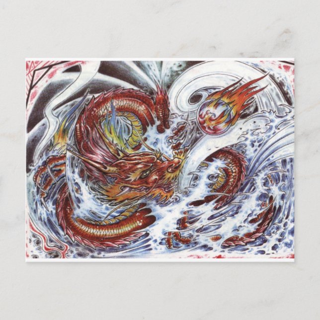 Japanese Dragon Tattoo Design Postcard (Front)