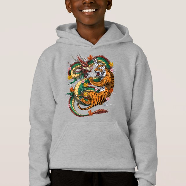 Japanese Dragon Tiger Battle Hoodie (Front)