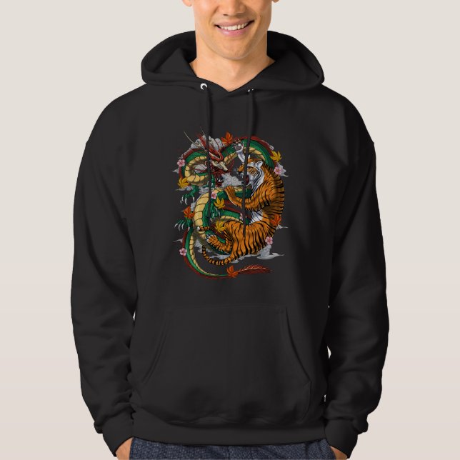 Japanese Dragon Tiger Battle Hoodie (Front)