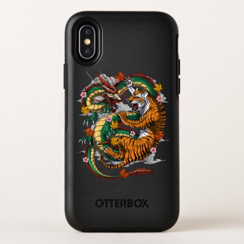 Japanese Dragon Tiger Battle OtterBox Symmetry iPhone X Case