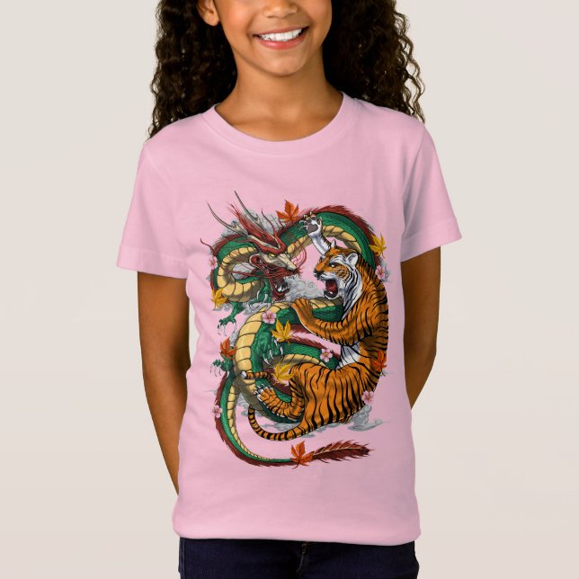 Japanese Dragon Tiger Battle T-Shirt (Front)