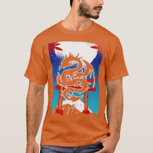 Japanese Dragon Torii Gate Mountain Landscape T-Shirt