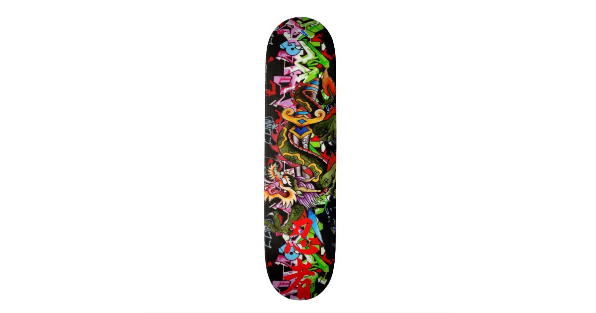 Japanese Dragon with Kanji Graffiti Skateboard | Zazzle.com