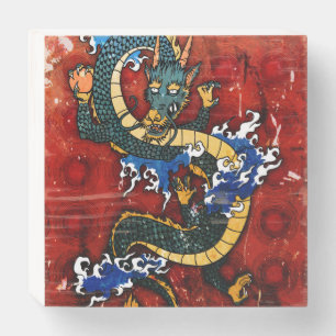 Japanese Dragon Wooden Box Sign